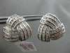 ESTATE LARGE 1.92CT DIAMOND 14K WHITE GOLD 3D MULTI ROW TRIANGULAR STUD EARRINGS