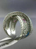 ESTATE LARGE 3.0CT DIAMOND & PINK SAPPHIRE 14KT WHITE GOLD CRISS CROSS LOVE RING