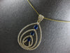 EXTRA LARGE 2.94CT DIAMOND & AAA SAPPHIRE 14KT YELLOW GOLD 3D TEAR DROP PENDANT