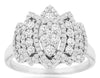 WIDE .90CT DIAMOND 14Kt WHITE GOLD 3D ROUND MARQUISE SHAPE HALO ANNIVERSARY RING