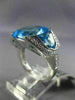 ESTATE EXTRA LARGE 12.10CT DIAMOND & AAA BLUE TOPAZ 18KT WHITE GOLD 3D FUN RING