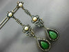 ANTIQUE LARGE .52CT DIAMOND AAA PEARL & JADE 18K GOLD & 925 SILVER DROP EARRINGS