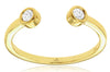 ESTATE .10CT DIAMOND 14KT YELLOW GOLD 3D CLASSIC BEZEL TWO STONE LOVE RING