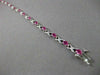 ANTIQUE 3.17CT DIAMOND & AAA RUBY 14K WHITE GOLD LOVE TENNIS BRACELET #18907