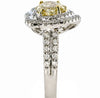 2.61CT WHITE & FANCY YELLOW DIAMOND 18KT 2 TONE GOLD HEART SHAPE ENGAGEMENT RING