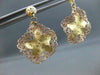 ESTATE LARGE 14KT YELLOW & ROSE GOLD CIRCLE STAR FILIGREE HANGING EARRINGS #1682