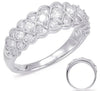 WIDE .86CT DIAMOND 14KT WHITE GOLD 3D 3 ROW FILIGREE MILGRAIN ANNIVERSARY RING