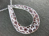 ESTATE LARGE 4.19CT DIAMOND & AAA RUBY 18KT WHITE GOLD 3D TEAR DROP FUN PENDANT