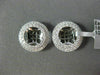 ESTATE LARGE .55CT DIAMOND 18K WHITE GOLD 3D CLASSIC DOUBLE HALO JACKET EARRINGS