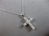 ESTATE .50CT DIAMOND 14KT WHITE GOLD 3D CLASSIC ROUND & BAGUETTE CROSS PENDANT