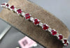 1.75CT DIAMOND AAA RUBY 14KT WHITE GOLD SEMI ETERNITY ADJUSTABLE TENNIS BRACELET
