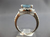 LARGE 3.91CT DIAMOND & AAA AQUAMARINE 14KT WHITE GOLD 3D HALO ENGAGEMENT RING