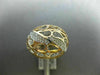ESTATE LARGE .22CT DIAMOND 18KT ROSE GOLD OPEN FILIGREE LEAF DOME SHAPE FUN RING