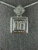 .56CT DIAMOND 14KT WHITE GOLD 3D ROUND & PRINCESS INVISIBLE SQUARE PENDANT #703