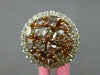ESTATE LARGE 2.91CT MULTI COLOR DIAMOND 18KT 2 TONE GOLD MULTI SHAPE ROUND RING