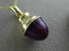 LARGE PURPLE ENAMEL 14KT YELLOW GOLD 3D DOME SHAPE FLOATING PENDANT #MILANO026