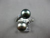 .30CT BLACK DIAMOND & AAA TAHITIAN PEARL 18K BLACK GOLD 3D CRISS CROSS LOVE RING