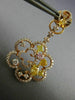 ESTATE 2.76CT MULTI COLOR FANCY DIAMOND 18KT TWO TONE GOLD 3D FLOWER EARRINGS