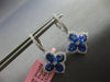 ESTATE LARGE 4.16CT DIAMOND & AAA SAPPHIRE 14K WHITE GOLD OVAL & ROUND HANGING EARRINGS