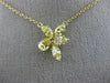 ESTATE GIA 1.57CT WHITE & FANCY YELLOW DIAMOND 18KT YELLOW GOLD FLOWER NECKLACE