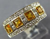 .91CT DIAMOND & AAA CITRINE 14KT YELLOW GOLD 3D SQUARE & ROUND ANNIVERSARY RING