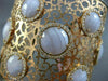 ESTATE LARGE 30.0CT DIAMOND & AAA AGATE 14KT WHITE & ROSE GOLD BANGLE BRACELET