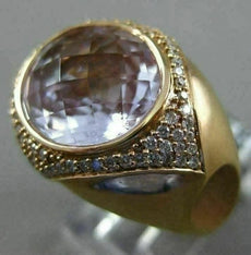ESTATE 6.92CT DIAMOND & AAA AMETHSYT 18KT ROSE GOLD FLOWER SUNBURST RING
