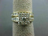 LARGE 1.54CT ROUND DIAMOND & AAA SAPPHIRE 14K YELLOW GOLD 3D ENGAGEMENT RING SET