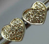 ESTATE .24CT DIAMOND 14K WHITE GOLD ROUND CLASSIC PAVE HEART LOVE EARRINGS #1790
