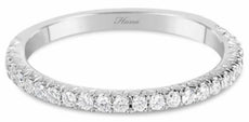 ESTATE .42CT DIAMOND 18KT WHITE GOLD 3D CLASSIC SEMI ETERNITY ANNIVERSARY RING