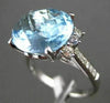 ANTIQUE 7.54CTW AAA EXTRA FACET BLUE TOPAZ & DIAMOND 14K WHITE GOLD HEART RING