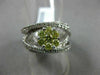 ESTATE WIDE .95CT WHITE & FANCY YELLOW DIAMOND 14KT GOLD 3D FLOWER INFINITY RING