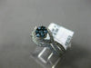 .68CT WHITE & BLUE DIAMOND 14KT WHITE GOLD FLOWER CLUSTER ENGAGEMENT RING SET