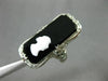 ESTATE LARGE AAA ONYX 14KT WHITE GOLD 3D OPEN FILIGREE LADY CAMEO RING #26430