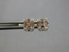 ESTATE .50CT DIAMOND 18K ROSE GOLD ROUND & BAGUETTE CLUSTER SQUARE STUD EARRINGS