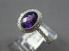 1.39CT DIAMOND & AAA AMETHYST 14KT WHITE GOLD 3D OVAL & ROUND FILIGREE LOVE RING
