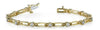 ESTATE 1.07CT DIAMOND 14KT 2 TONE GOLD 3D ROUND RECTANGULAR LINK TENNIS BRACELET