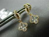 ESTATE .68CT DIAMOND 18KT ROSE GOLD 3D FLOWER MILGRAIN INFINITY HANGING EARRINGS