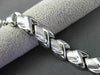 ESTATE WIDE 14KT WHITE GOLD CLASSIC MATTE & SHINY WAVE DESIGN BRACELET #23285