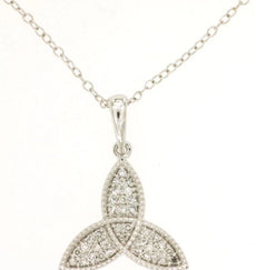 .16CT DIAMOND 14KT WHITE GOLD 3D ROUND LUCKY DOLPHIN'S TAIL FUN FLOATING PENDANT