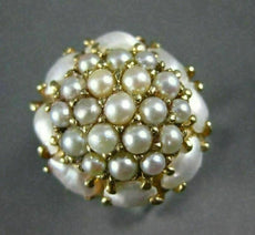 ANTIQUE LARGE AAA SOUTH SEA PEARL 14KT YELLOW GOLD 3D FLOWER CLUSTER RING #22299