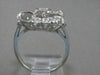 ANTIQUE .40CTW DIAMOND 14K WHITE GOLD FILIGREE BOW CIRCLE COCKTAIL RING #21038