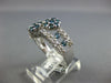 WIDE 1.62CT WHITE & BLUE DIAMOND 14KT WHITE GOLD CLASSIC DOUBLE FLOWER FUN RING