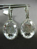 ESTATE LARGE 18.93CT DIAMOND & AAA CLEAR TOPAZ 14KT WHITE GOLD HANGING EARRINGS