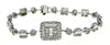 LARGE 4.2CT DIAMOND 18KT WHITE GOLD ROUND & BAGUETTE DOUBLE HALO TENNIS BRACELET