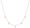 ESTATE .23CT DIAMOND 14KT ROSE GOLD 3D ROUND & BAGUETTE BY THE YARD FUN NECKLACE