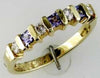 .43CT DIAMOND & AAA TANZANITE 14KT YELLOW GOLD PRINCESS & ROUND ANNIVERSARY RING