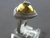 LARGE 5.49CT DIAMOND & AAA CITRINE 14KT WHITE GOLD 3D TRILLION PYRAMID FUN RING