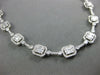 WIDE 5.5CT DIAMOND 18K WHITE GOLD ROUND & BAGUETTE SEMI ETERNITY TENNIS NECKLACE