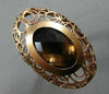 ANTIQUE MASSIVE 12.0CT AAA SMOKY TOPAZ 14K ROSE GOLD 3D OPEN FILIGREE OVAL RING